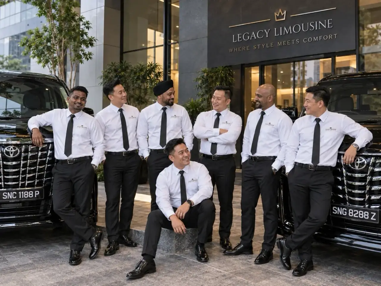Legacy Limousine chauffeurs with the fleet